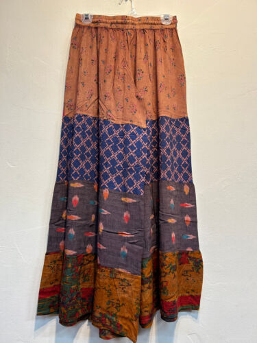 Nwt SACRED THREADS boho hippie gypsy rayon wide leg tiered PANTS L Free shipping - Picture 5 of 5