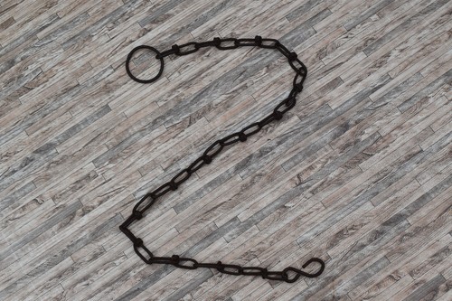 Vintage Handmade Heavy Iron Candler Lamp Pot Hanging Chain Farm Barn Rustic 46" - Picture 1 of 9