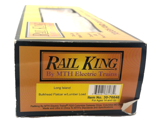 MTH RailKing Long Island DashingDan Bulkhead Flatcar w/Lumber Load 30-76646 OB - Bild 3 von 3