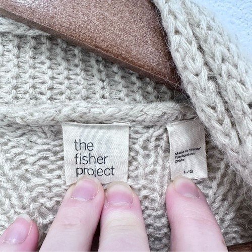 The Fisher Project lockerer Strick Cardigan vorne offen cremefarben Longline Eileen Fisher - Bild 2 von 6