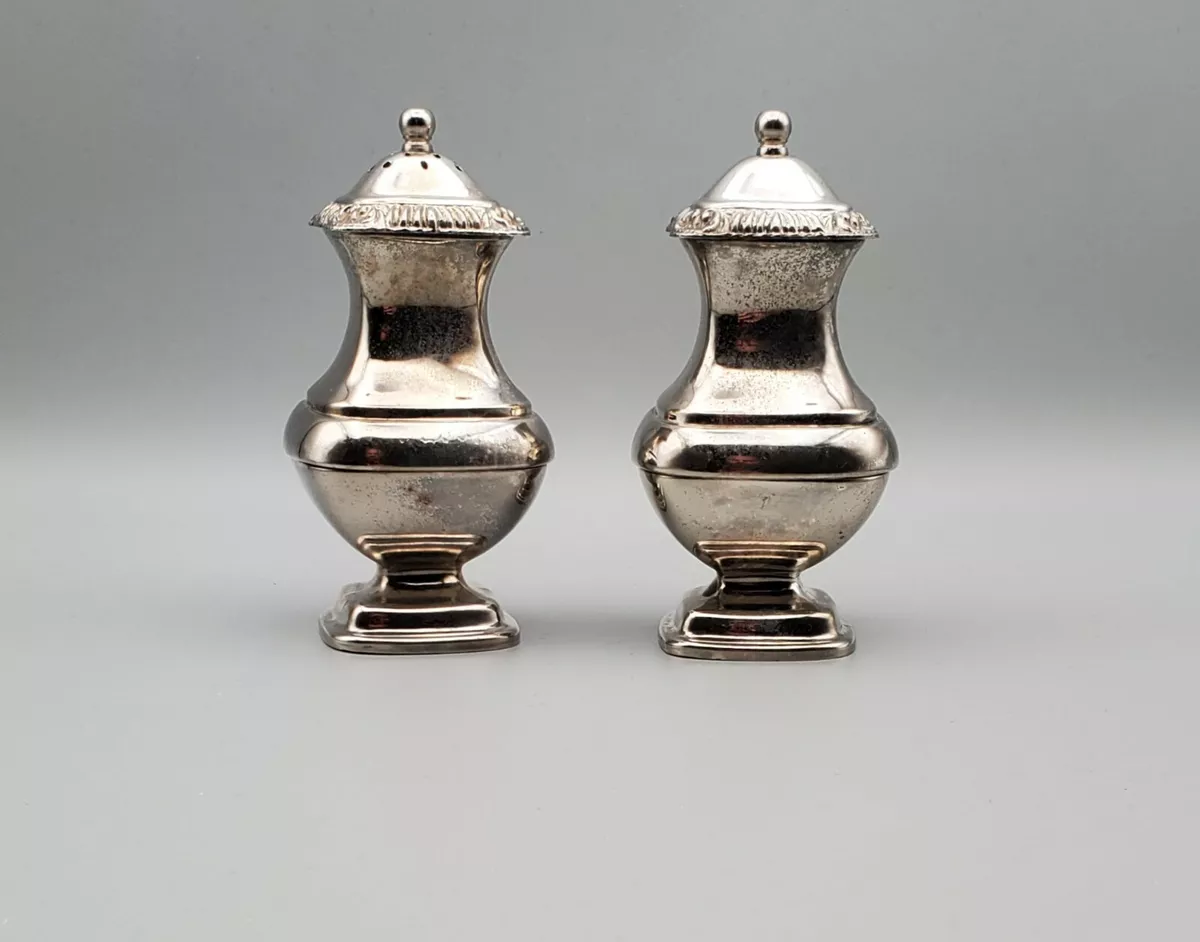 Silver plated salt and pepper shakers deals