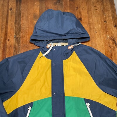 Abercrombie & Fitch Jacket Mens Small Blue Yellow Green Rain Wind