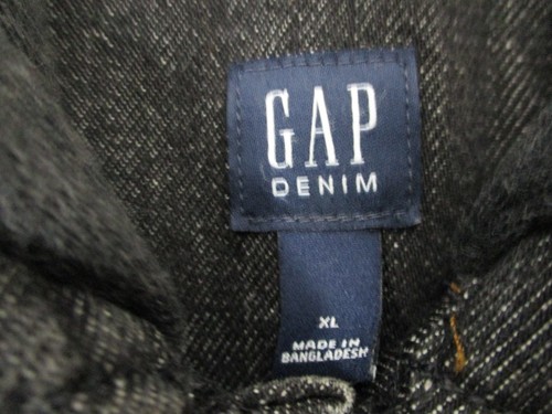 Gap Washed Black Denim Jacket With Hood Unisex Size Extra Large - Picture 3 of 10