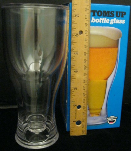 BOTTOMS UP BOTTLE GLASS FOR BEER BY BIG MOUTH INC. BPA FREE PLASTIC BEER GLASS - Picture 3 of 4