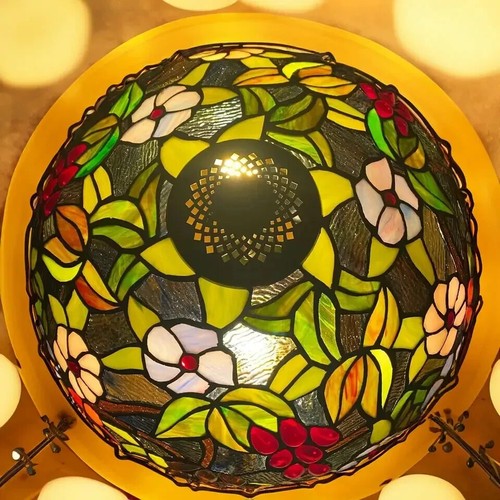 16 Inch Tiffany Style Table Lamp Handcrafted Stained Glass Bedside Light Desk UK - Picture 5 of 8