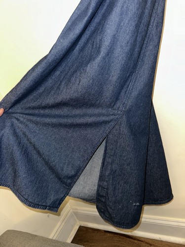 Blue Denim Jean Sleeveless Jumper Dress Size L Hearts Starts Angels READ DISCRIP - Picture 12 of 23