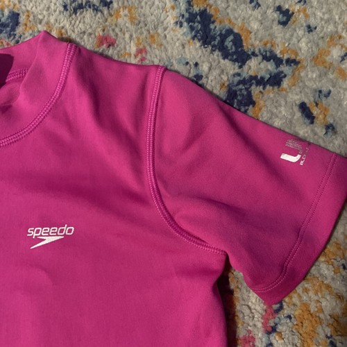 Girls Speedo Short Sleeve Athletic Shirt - Pink, Size 7/8 - Picture 2 of 2