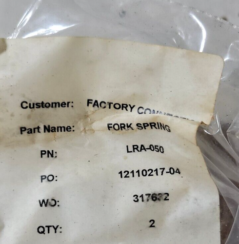 *NUEVO DE LOTE ANTIGUO* CONEXIÓN DE FÁBRICA (LRA-050) FABRICANTE DE EQUIPOS ORIGINALES Juego de resortes suspensión horquilla delantera - Imagen 3 de 3