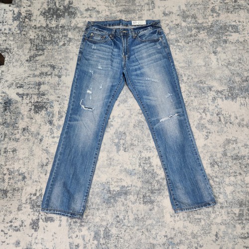 TK Axel Relaxed Straight Jeans Men's 33x34 Distressed Well Used - Picture 2 of 8