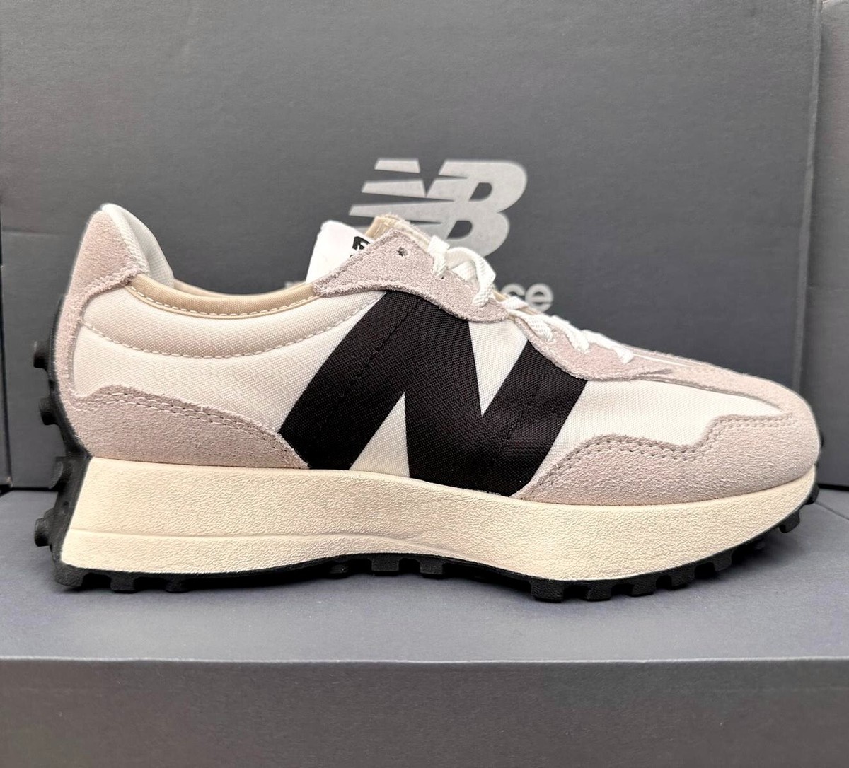 New Balance Women's 327 Sea Salt and Black Gum Shoes WS327FE