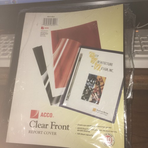 Acco Vinyl Report Cover, Letter, 1/2" Capacity, Clear (ACC26101)