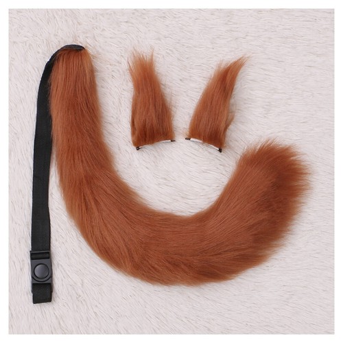 Fox Ears Tail Set Spice And Wolf Holo Plush Anime Cosplay Props Cosplay Pink New - Picture 20 of 40