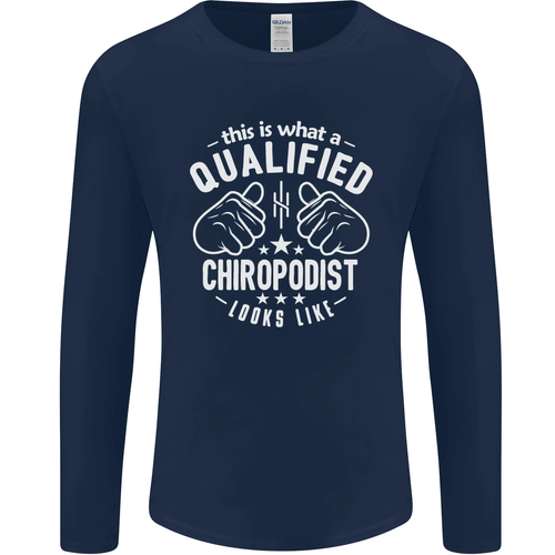 Un Qualified Podólogo Looks Like Manga Larga para Hombre Camiseta - Imagen 20 de 37
