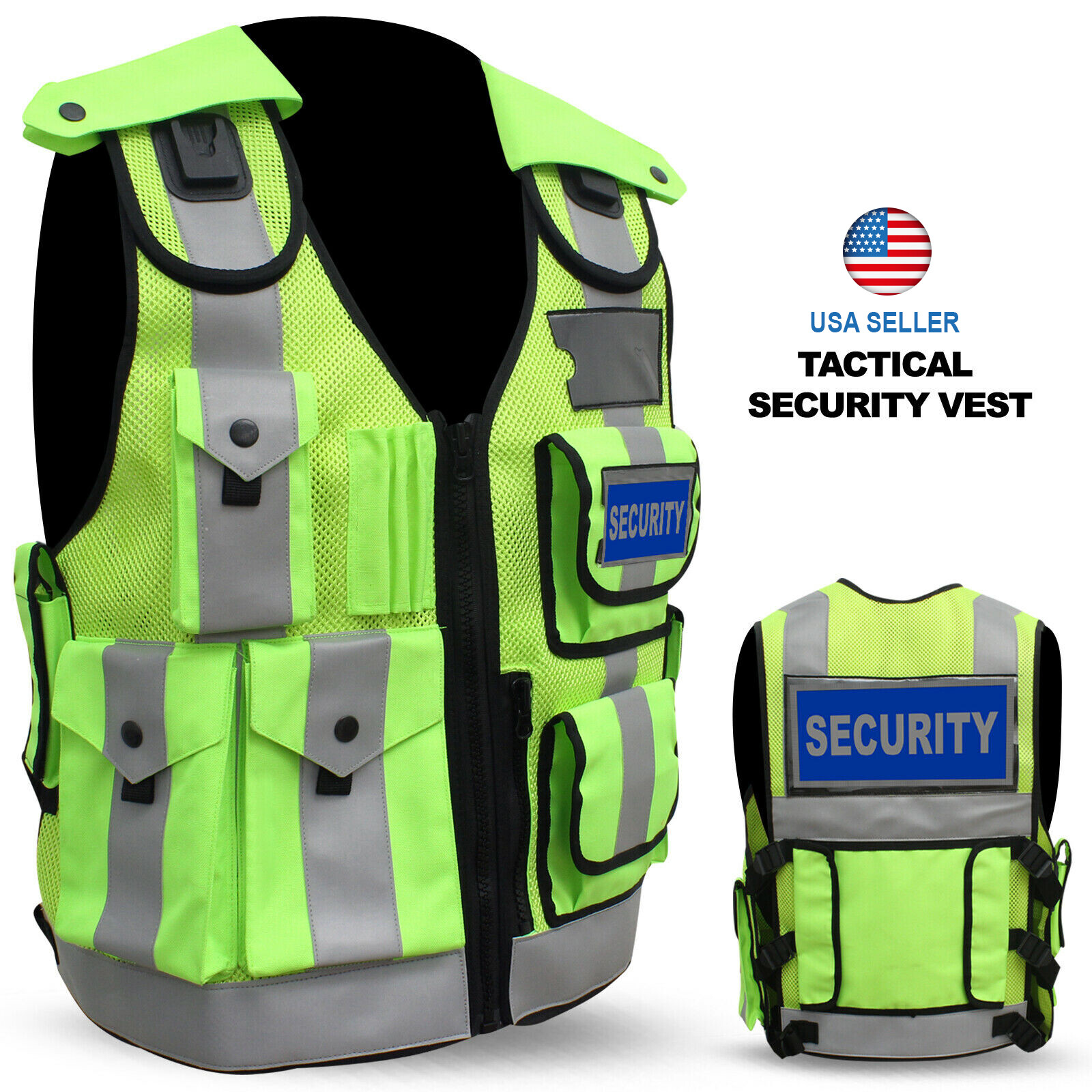 High-visibility reflective security vest premium safety gear for uas drone pilot