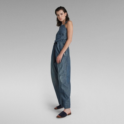 G-Star Damen Armellos Jumpsuit 3D Bib Overall Antic Faded Aegean Blue Größe: XS - Bild 2 von 5