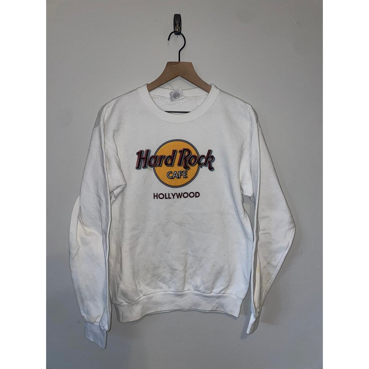 Hard Rock Cafe Hollywood White Sweatshirt CA California HRC S 