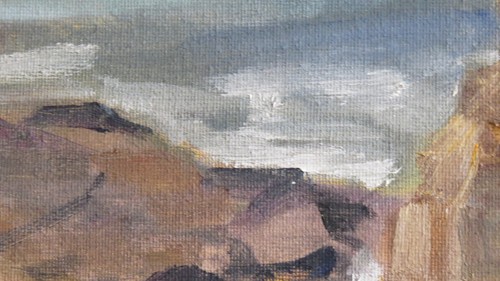 Pintura al óleo original firmada de Sunset Cliffs, Point Loma, San Diego - Imagen 9 de 9