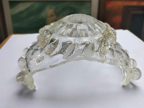 MURANO ricambio lampada parete vetro trasparente oro coppa tazza fondo APPLIQUE - Imagen 4 de 4