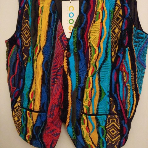 Coogi Australasian Black Samurai Womens Vest 3D Textured Knit Mercerized S NWT - Picture 4 of 14