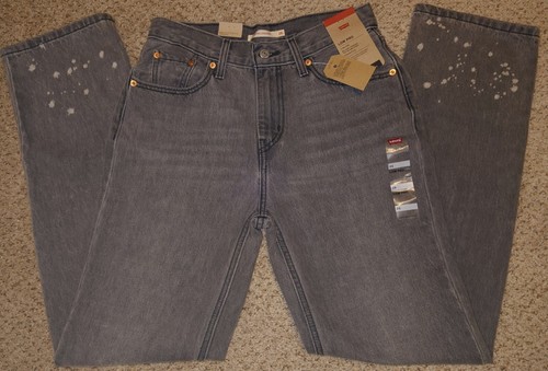 Levis Black Bleach Splatter Straight Leg Low Pro Jeans Size 26 - Bild 4 von 10