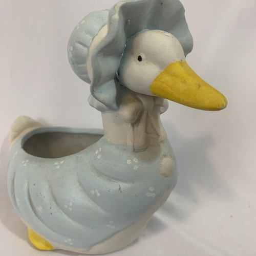 Maceta de cerámica vintage mamá pato pájaro porcelana pintada Grandmacore - Imagen 4 de 7