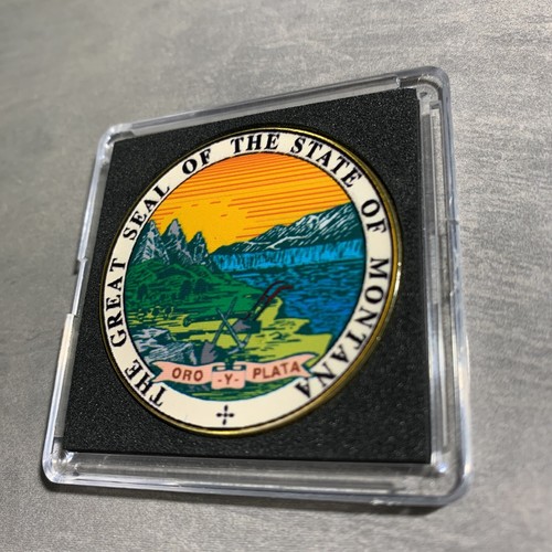 Moneta sfida da collezione MONTANA MO State Seal colorata CON CUSTODIA NUOVA! - Foto 13 di 15