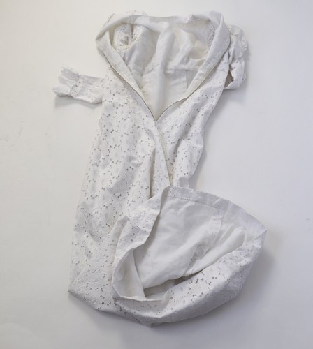 Vintage Regency Style Wedding Dress - White Cotton Lace - Handmade - XXS / UK 6 - Picture 8 of 10