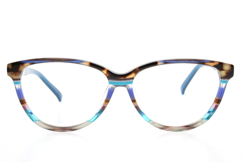 Outspoken Netherlands OA1601 C4 Size 55-13-140 Blue Brown Marble Eyeglasses - Picture 1 of 9