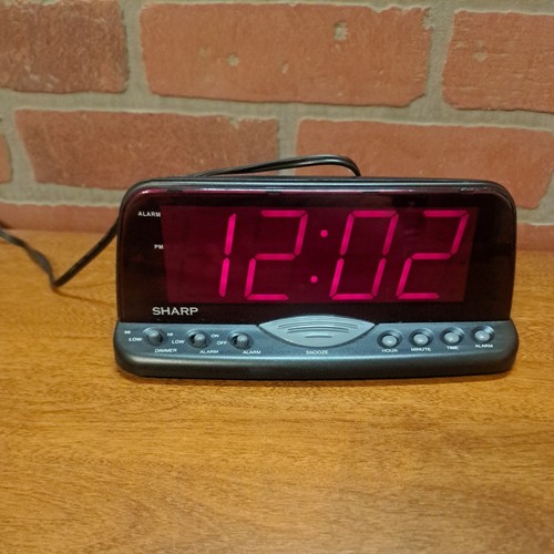 Sharp Model: SPC1220 Alarm Clock-Large Red Display-Loud-Corded-Tested Works