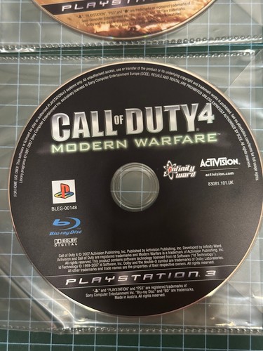 Call Of Duty 4 Modern Warfare & Modern Warfare 2 - Sony Playstation 3 Disc Only - Picture 2 of 3