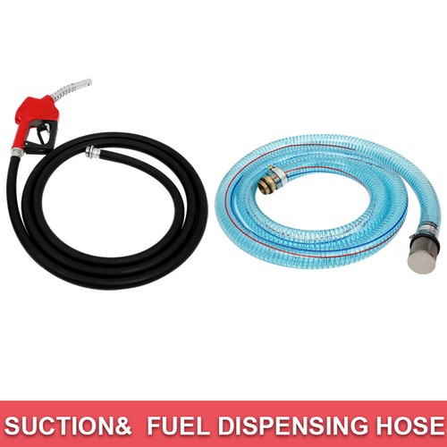 Bomba de combustible de transferencia eléctrica automática 12V DC 155W medidor de gran flujo con 2 mangueras - Imagen 3 de 6