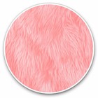 2 x Vinyl Stickers 25cm - Pink Fluffy Hair Rug Fabric Effect Cool Gift #14641
