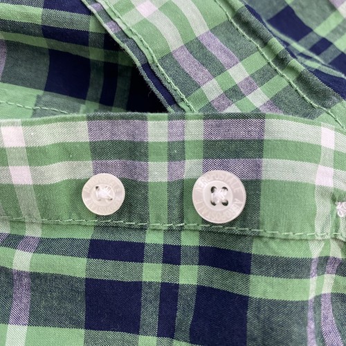 Camisa Aeropostale Para Hombres Grande Abotonada Verde A Cuadros Trabajo Oficina Preppy Cabina - Imagen 11 de 13
