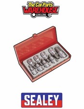 Sealey AK620 Hex Socket Satin finish Bit Set 9pc 1/2"Sq Drive