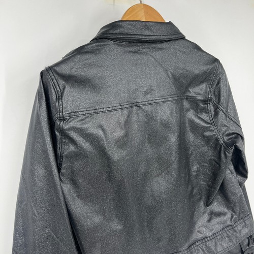 Rebecca Minkoff Jacke Damen Gr. XL Vegan Schwarz Glitzer Neu ohne Etikett Glitzer Crop - Bild 11 von 13