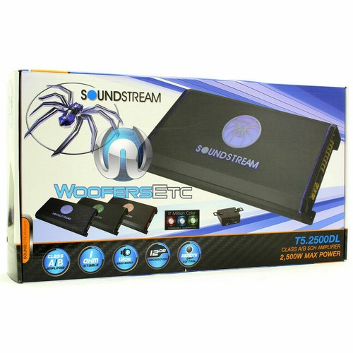 SOUNDSTREAM T5.2500DL 5-CHANNEL 2500W COMPONENT SPEAKERS SUBWOOFER AMPLIFIER - Picture 7 of 7
