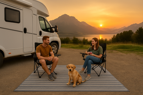 Outdoor Teppich 80x150 grau wetterfest UV beständig für Balkon Terrasse Camping - Bild 5 von 8