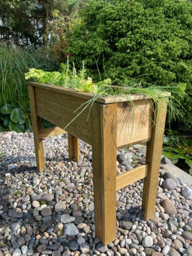 High Raised Planters On Legs Vegetable Herb Box Garden Patio Trough 80 cm Long - Picture 9 of 12