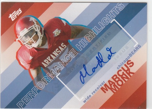 2008 Marcus Monk Topps Highlights ROOKIE AUTO - MMO Arkansas Razorbacks RC - Picture 1 of 1
