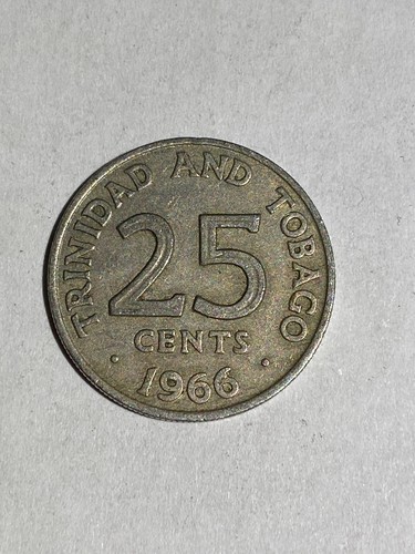 RARE ERROR COIN - 1966 - TRINIDAD AND TOBAGO - 25 CENTS! Cud!!! - Bild 1 von 3