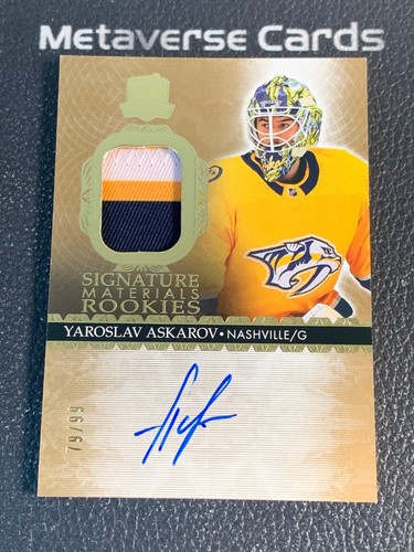 2023-24 Upper Deck The Cup Yaroslav Askarov Signature Materials Patch Auto /99