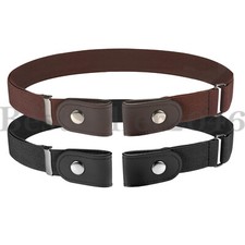 2pcs Men Women Buckle Free Elastic Invisible Waist Belt For Jeans No Buckle