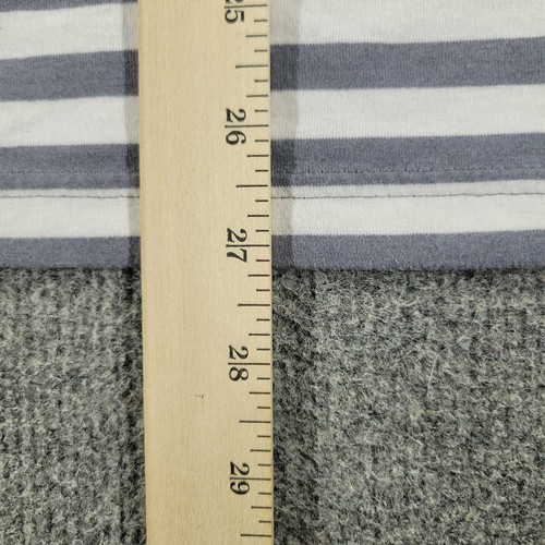 Express Shirt Herren Medium weiß grau gestreift V-Ausschnitt Kurzarm Pullover Erwachsene - Bild 10 von 11