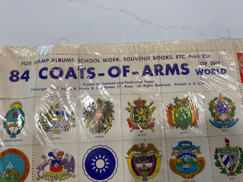 Vintage Stamps Lot of 84 Coat-of-Arms / 88 Flags From of the world 1957 - Picture 3 of 4