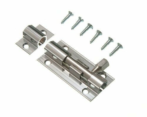 Door Bolt Barrel Slide Lock 50mm 2 Inch Chrome With Screws - Afbeelding 1 van 1