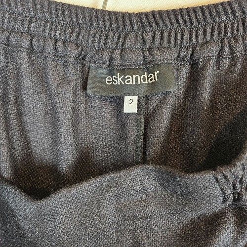 Eskandar Flat Front Wide leg 51 silk/ 49 cashmere wool pants trousers size 2 NWT - Picture 3 of 4