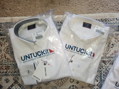 NWT 4 mens long sleeve white untuckit shirts. never worn. - Picture 3 of 11