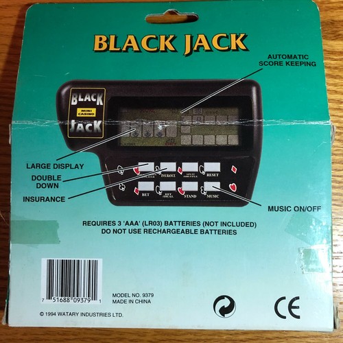 Vintage Electronic Blackjack Handheld Mini Casino 1994 Watary Industries - Bild 2 von 4