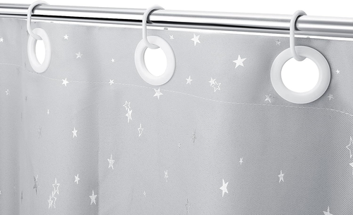 White Plastic Shower Curtain Rings Hooks for Bathroom Shower Window Rod (White 2 - Picture 5 of 5