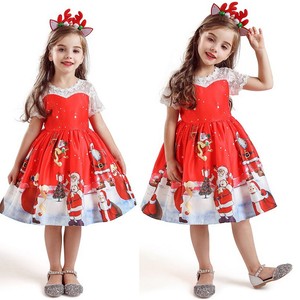 Kids Girls Red Christmas Gift Dress Cape Fancy Xmas Princess Party Swing Dress